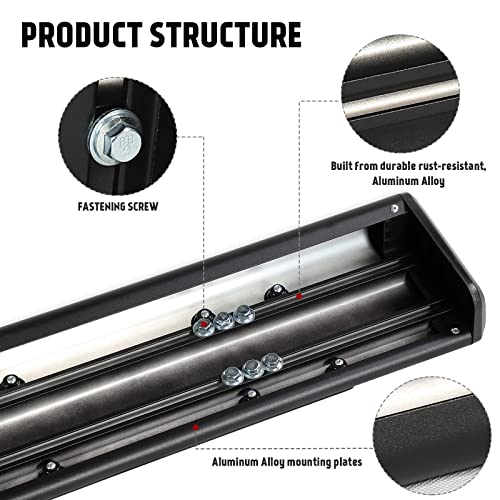 Pz FD-SB-W063 6 Inch Running Boards For 2015-2024 Ford F-150 Supercrew Cab 4-Doors 2017-2024 Ford F250 F350 Super Duty Crew Cab Black Aluminum Alloy Side Steps Nerf Bars thumb #4