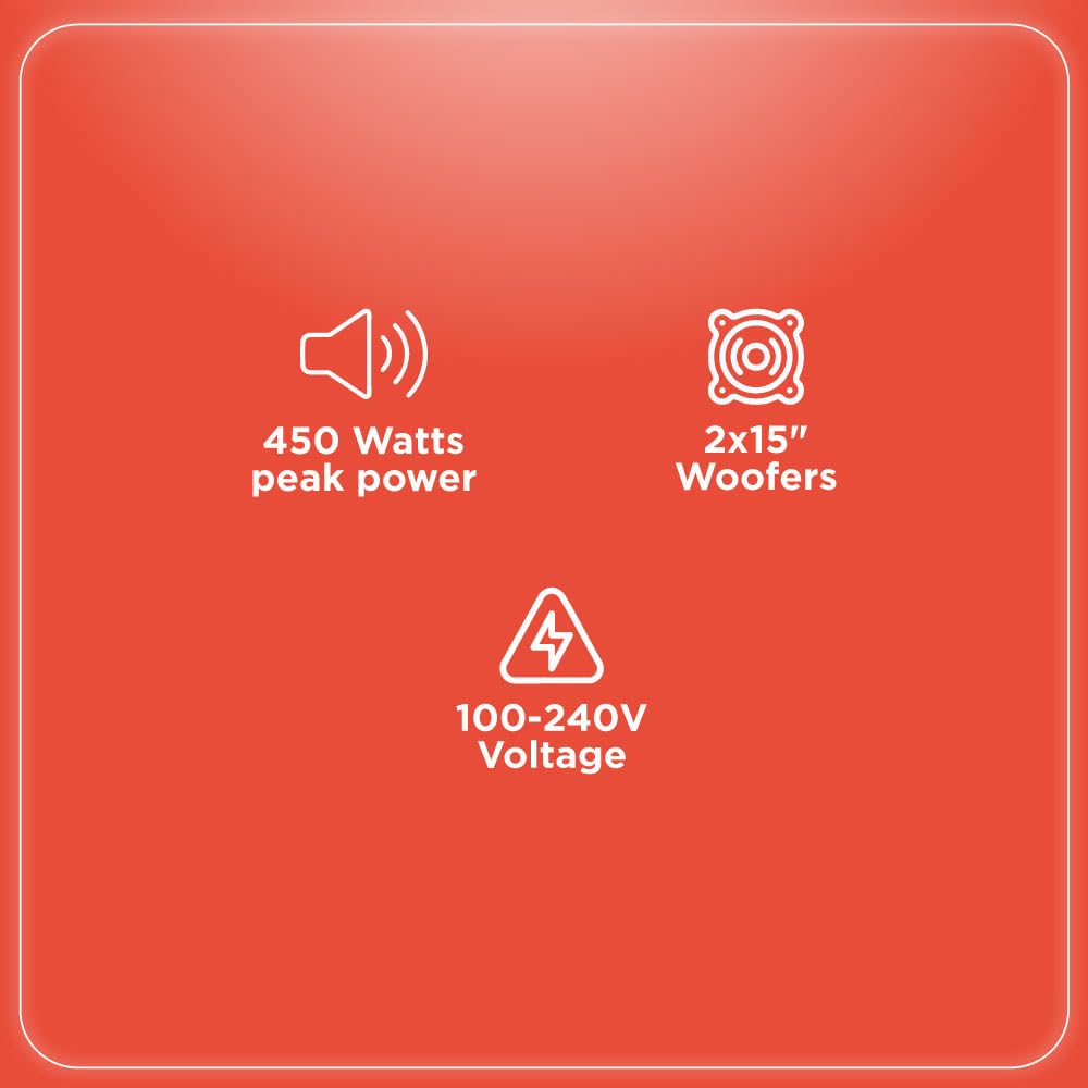 RadioShack 15-inch Tower Speaker with Lights and FM Radio (90,000 RMS, LED Light)