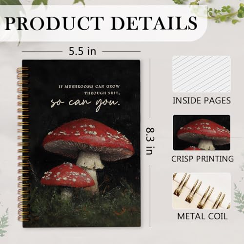 Carnet à spirale amusant champignons, un cadeau idéal pour carnet de notes