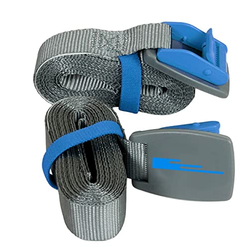 Earth River SUP Paddle Board Tie Down Straps for Stand Up Paddleboards, Kayaks, Surf Boards and Canoes (Two Pack) - 12 Foot Blue
