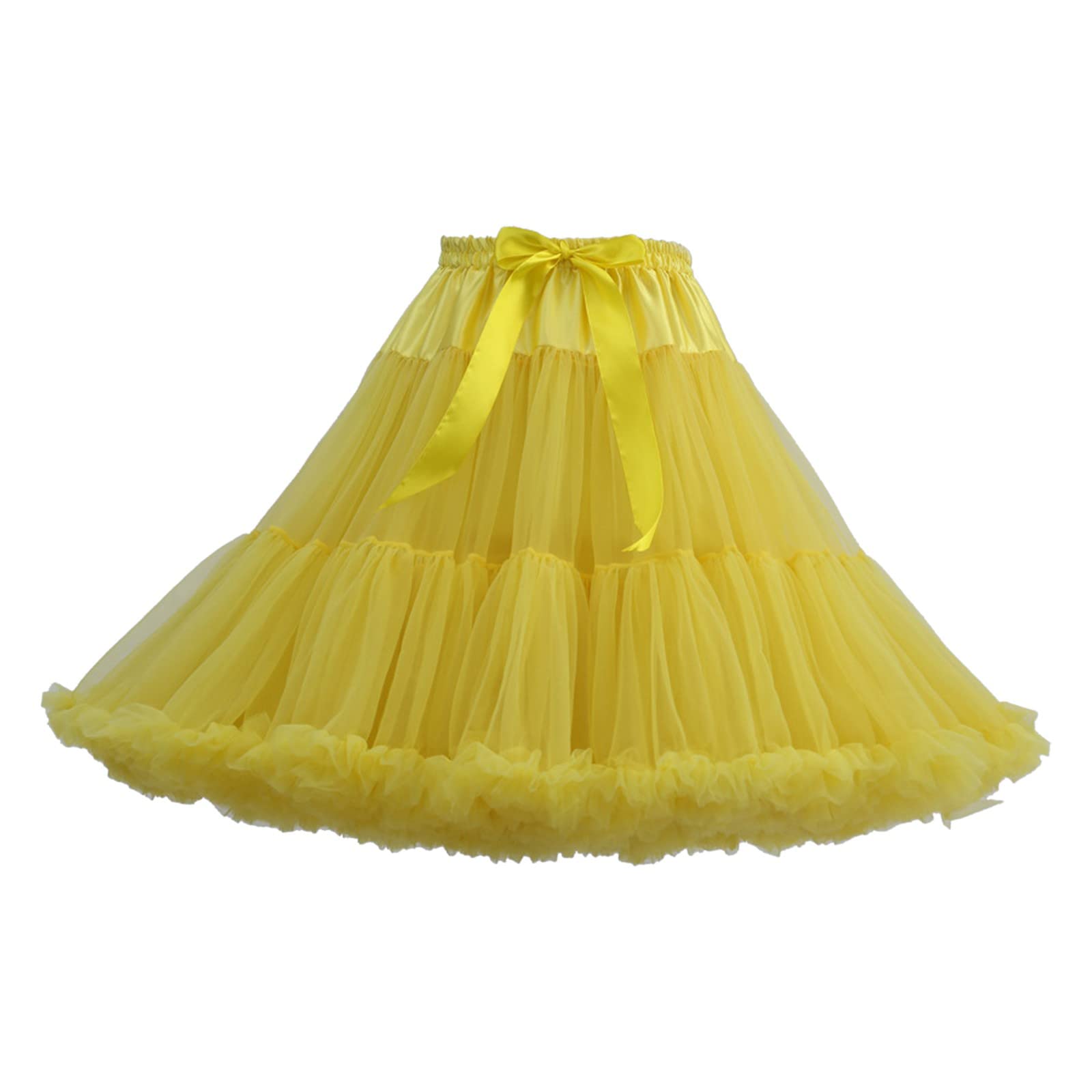 Falda de moda para mujer, color liso, con lazo, hecha a mano, falda de rendimiento, falda larga de color lima, naranja, Altoa única