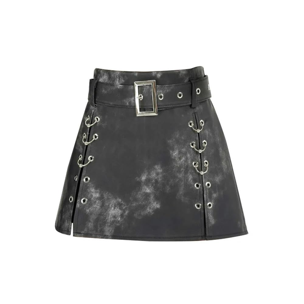 GLDFW Donne Nero Marrone Pelle Elegante Sexy Club Wrap Hip Gonna Corta Autunno Inverno Vita Alta A-line Minigonna Trend