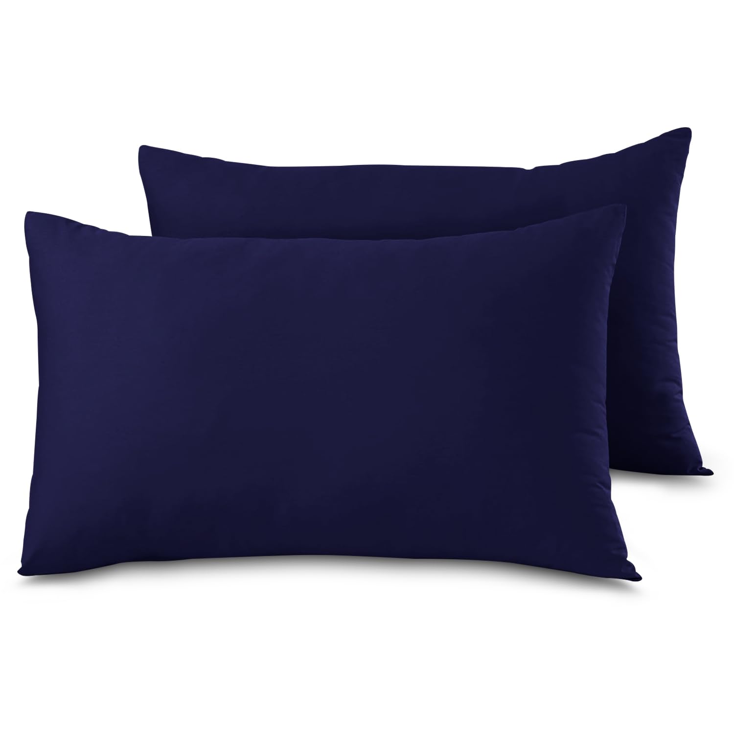 Gc Gaveno Cavailia Navy Housewife Pillow Cases 2 Pack Bedroom | Pillow Covers | Polycotton Plain Dyed Housewife Bedding Pillowcases Pair With Envelope Closure - 48X74cm (Navy)
