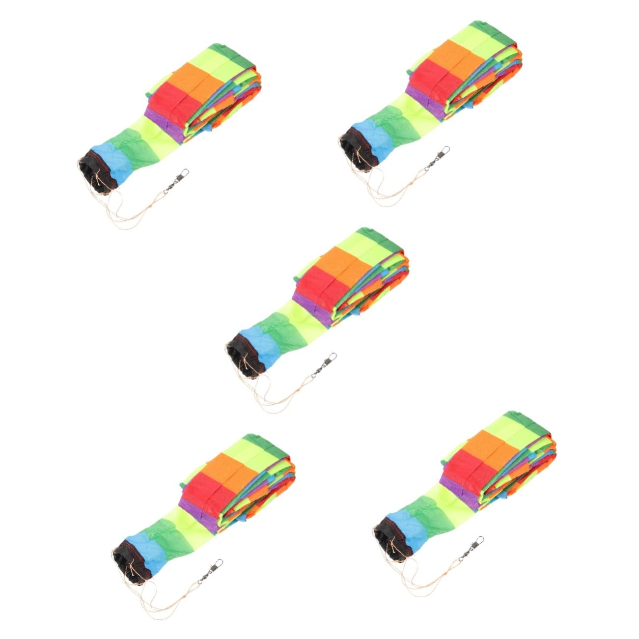 Toddmomy 5pcs Rainbow Streamers Kite Tube Tail Easy Attachments Kite Decorating Kit