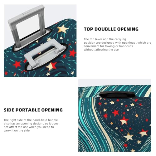 Travel Luggage Cover Waves of stars Suitcase Protector Elastic Washable Stretch Suitcase Protector Anti-Scratch Travel Suitcase Cover Fit 18-32 Inch Luggage4