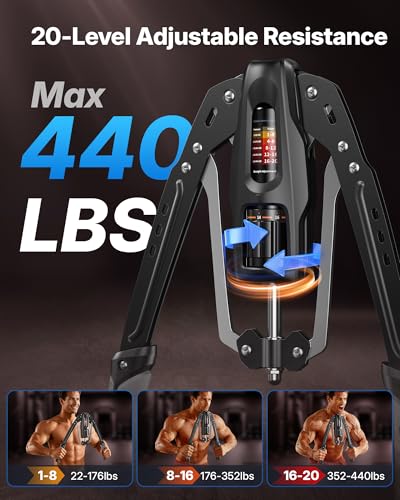 Merach Twister Arm Exerciser, 22-440lb Hydraulic Power, Adjustable Home Chest Expander, Shoulder Muscle Training Fitness Equipment, Arm Enhanced Exercise Strengthener