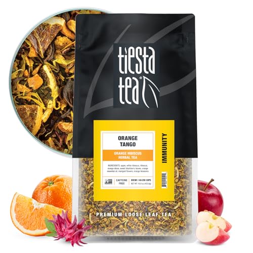 Image of Tiesta Tea - Orange Tango, Loose Leaf, Orange Hibiscus Herbal Tea, Premium Non-Caffeinated Fruit Blend, Makes Hot or Iced & Up to 200 Cups, 16oz Resealable Pouch