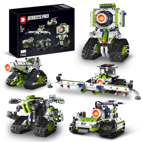 LNANZTCX 5 In1 Robot Toy for Kids Building Kit,337 Pcs Blocks App & Remote Control Robotics Kit,STEM Rc Robot Building Toys for Kids Age 6 7 8 9 10 11 12+,DIY Educational Gift for Boys & Girls