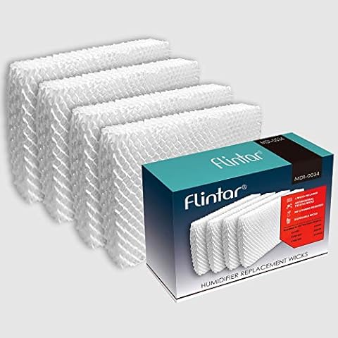Flintar MD1-0034 Humidifier Replacement Wick Filters, Compatible with Vornado Evaporative Humidifier Evap40, Evap2, EV3, EV100, EV200, EVDC300, EVDC500, EVDC505 (Not for Evap3), 4-Pack Cover