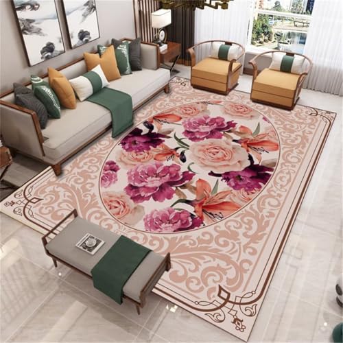 Tapis de restaurant floral violet 60x90cm vintage et lavable - 2