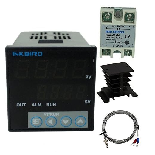 Inkbird PID Thermostat °F °C Display Stable Digital Temperature Controller Heating Cooling Control ITC106VH 40DA SSR Output Solid State Relay Alarm K Seneor Black Heat Sink