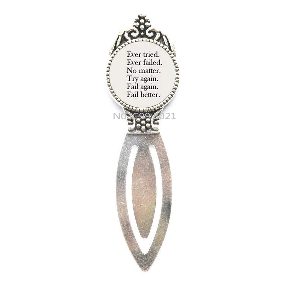 Fashion"Ever Tried Ever Failed No Matter." Glass Dome Bookmarker Bookmark Samuel Quote Bookmark -RG138