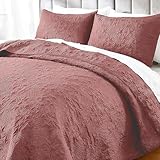 LABHAM - Sensations 300GSM Dual-Purpose Bedcover Cum AC Comforter Set - Super-Soft, Fluffy, All-Season, UltraSonic Quilted (90'x108') with 2 Pillow Covers & Multi-Purpose Bag (Terracota)