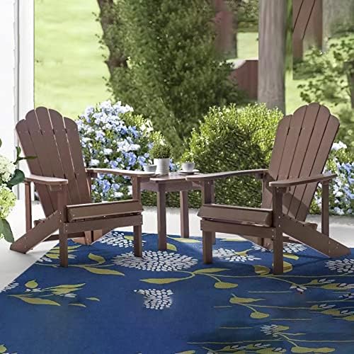 Adirondack Chair Beach Chairs Set of 2, Portable Pool Furniture Ergonomically Sun Lounger Sunbathing Lounger Chair, for Camping Deck Beach (Color : Red)