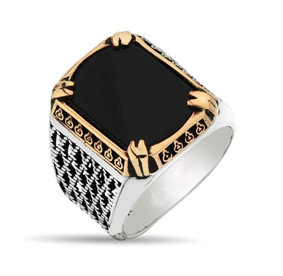 RARE PRINCE by CARAT SUTRA | TURKISH Viper Ring | Silver Ring with Black onyx | Sterling Silver 925 Turkish Ring | jewellery for Mens Ring| With Certificate of Authenticity and 925 Hallmark (B09B4362MX) Amazon Price History, Amazon Price Tracker