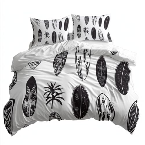 Housse de couette 220x240 surf en microfibre avec ses taies d'oreiller - 7