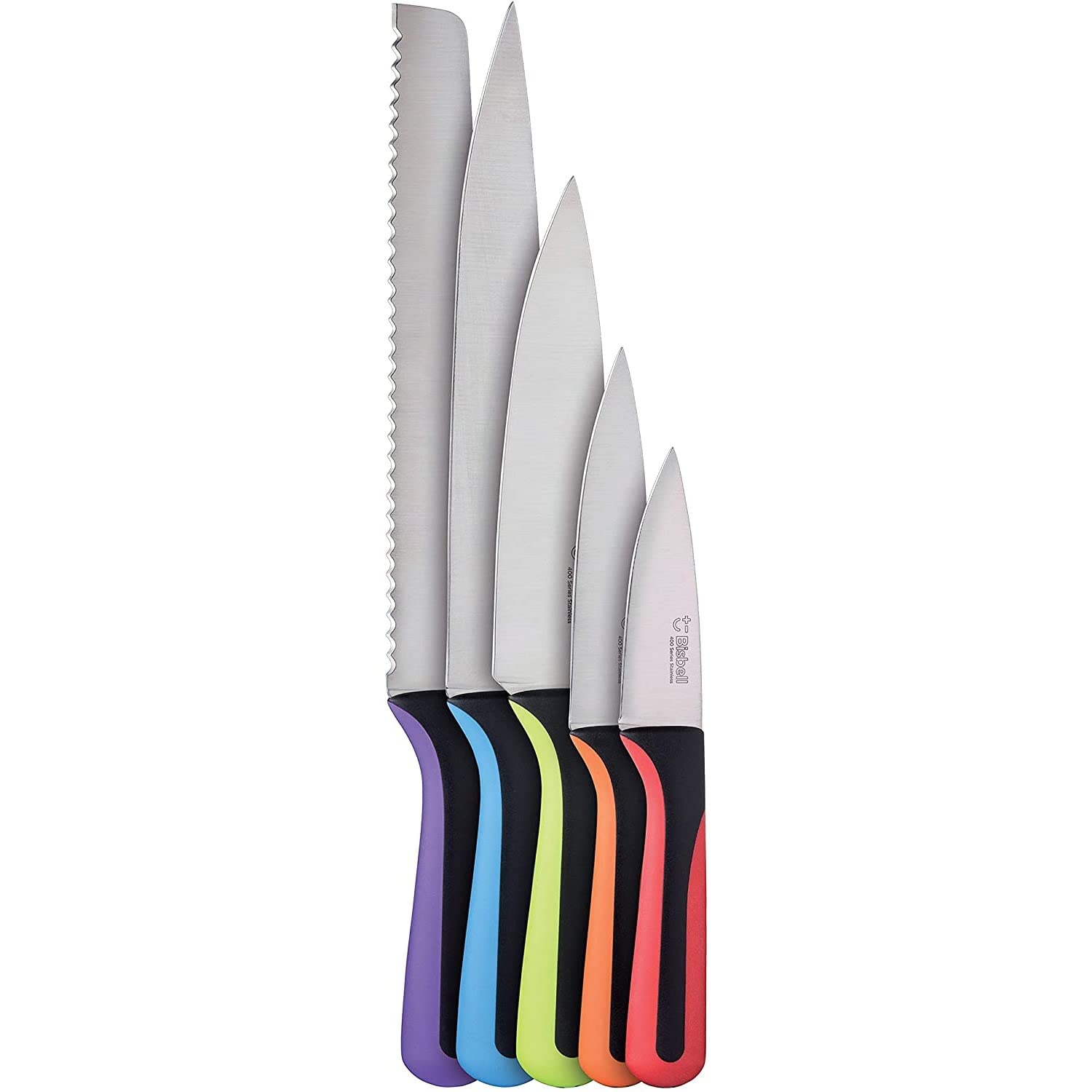 Bisbell 5pc Stainless Steel with Soft Touch Handle Kitchen Knife Set