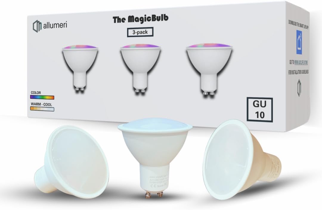 MR16 Smart LED Light Bulb, 50 Watt Equivalent, Energy Efficient 5W, GU10 Base, Dimmable, Color-Changing LED with App & Voice Control (3) MR16 Smart LED Light Bulb, 50 Watt Equivalent, Energy Efficient 5W, GU10 Base, Dimmable, Color-Changing LED with App & Voice Control (3)