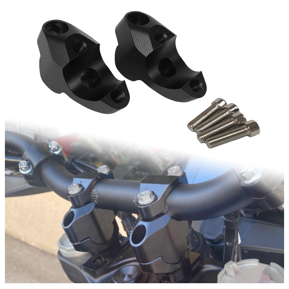 Pour 2019 2020 2021 2022 2023 K T M 890 Duke R 790 ADV Adventure Rehausseur de guidon 11/8" vers le haut et vers l'arrière, adaptateur de 28 mm, rehausseur de 30 mm avec décalage de 19 mm (Noir)