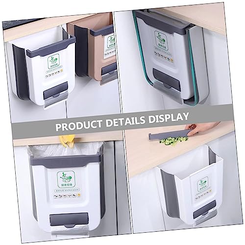 Caneca de basura plegable para cocina gris rectangular miniatura 7