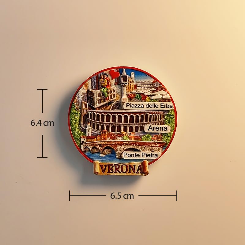 Imán decorativo Verona Arena Circular Italia 6.5x6.4 cm miniatura 4
