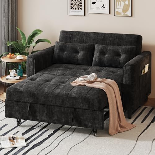 3-in-1 Convertible Sleeper Sofa Bed with Adjustable Backrest