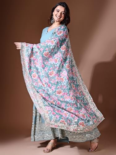 Image of Fashion Basket Georgette Embroidered Anarkali Dress for Women