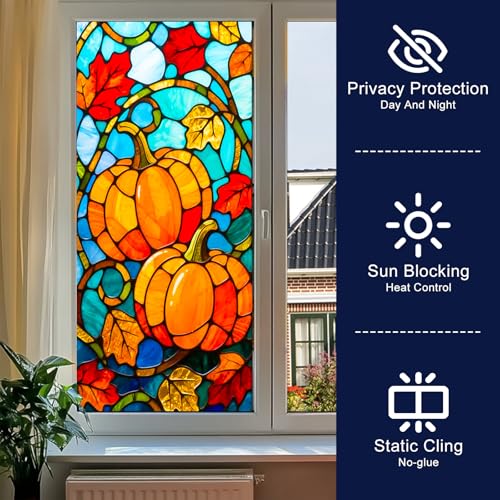 Película decorativa para ventana efecto vitral 17.7x39.3 pulgadas miniatura 2