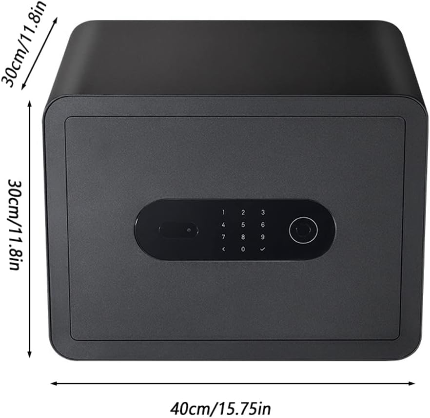 Fireproof Waterproof Safe Small Smart Safes,Mini Office Deposit Box,Bedside Invisible Safe,Fingerprint Password Electronic Lock,C-Level Lock Cylinder,Secure Documents Jew,