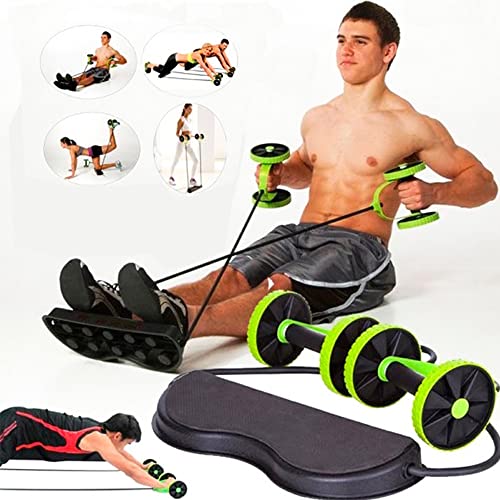 Kit Treino Completo Musculação Exercícios Elástico Roda Casa