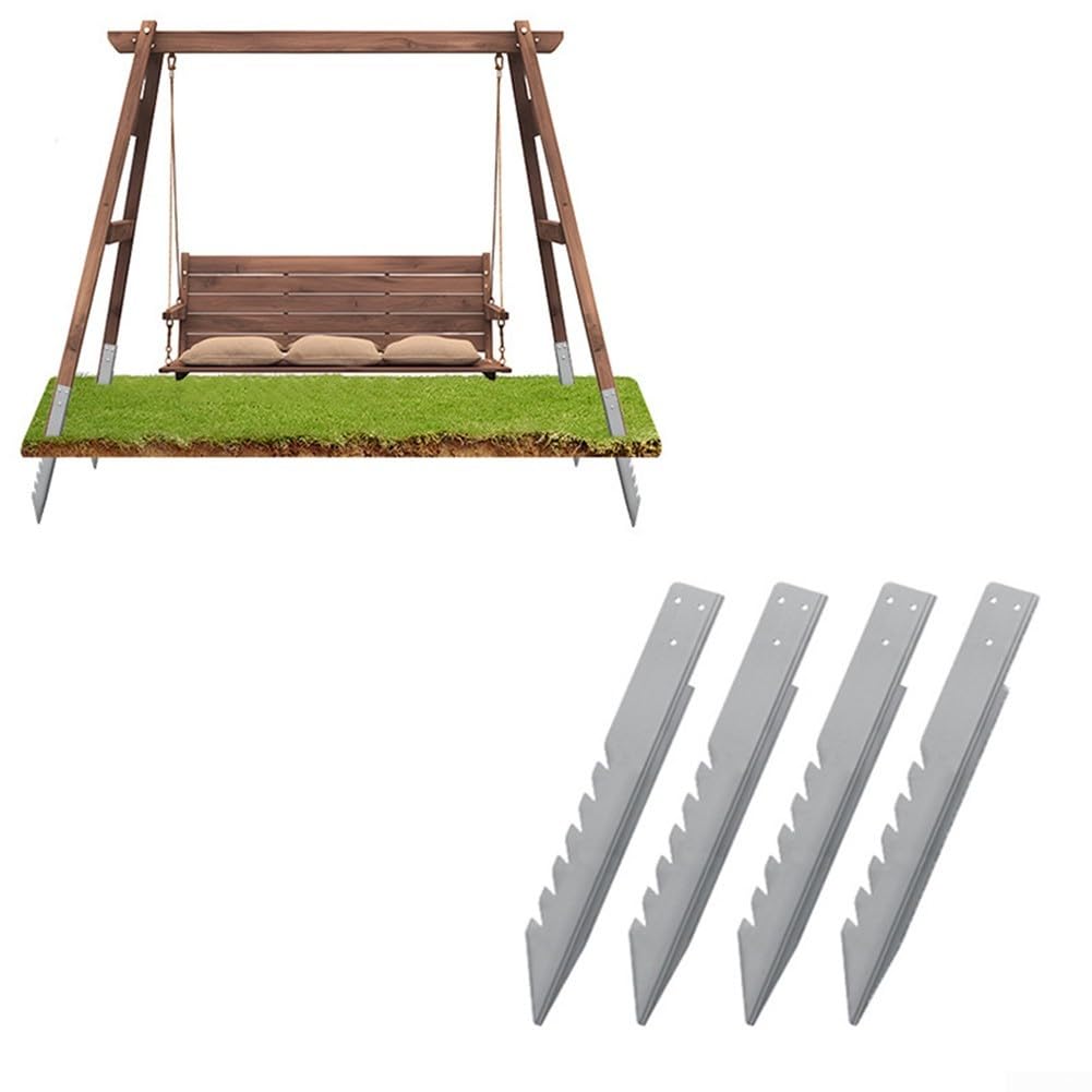 4 anclajes de tierra para columpios y estructuras de juego de acero galvanizado resistente para estabilidad