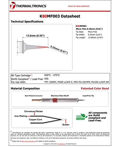 Image of Thermaltronics K80MF003 Micro Fine 0.25mm (0.01in)