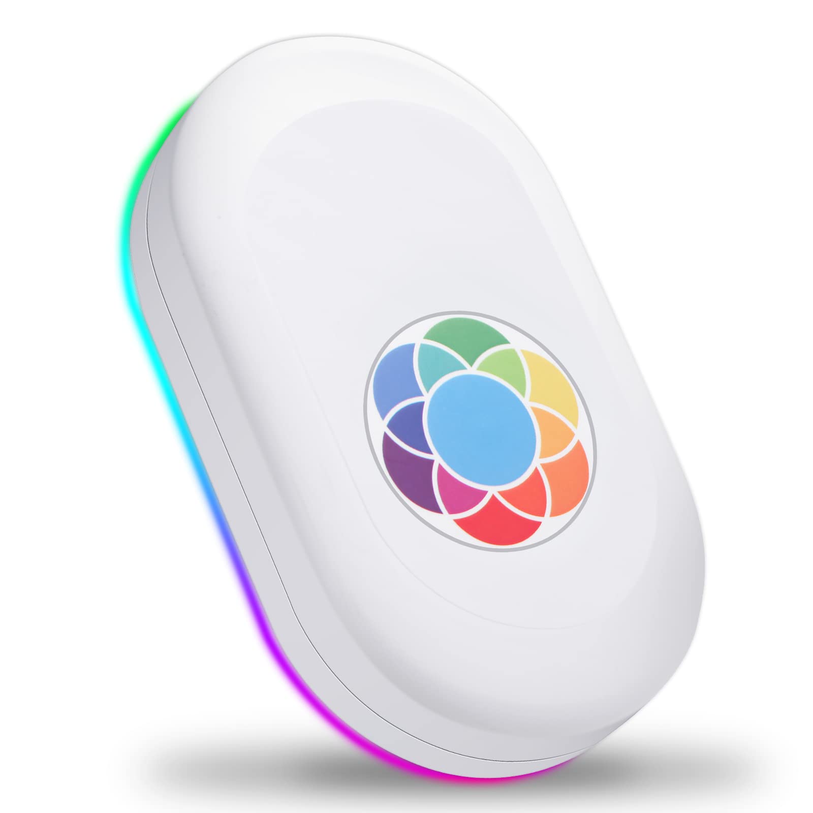 CHOKMAX Mouse Jiggler, Newest Undetectable Mouse Mover Shaker Wiggler with Color Switchable RGB Lights and Drive Free USB Port, Automatic Random Move Mechanical Turntable Pad Keep Computer Awake