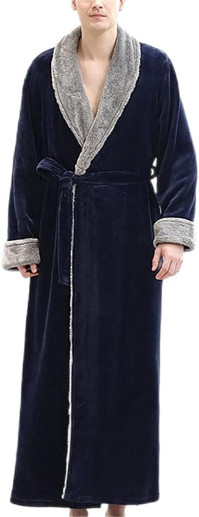 Bathrobe Men's Pajamas Oversized Autumn/Winter Home Robe Thicken Warm Bathrobe Thicken Homewear