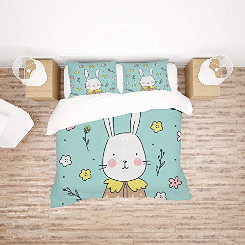 Parure de lit double housse de couette microfibre polyester CHEHONG taie d'oreiller