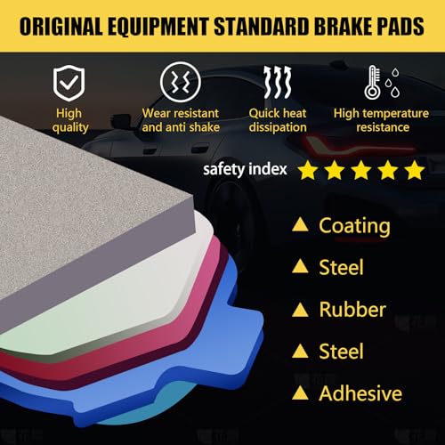 Image of D1818 Front Ceramic Brake Pads Kit Fit For Ford Edge 2015-2021, For Lincoln MKX 2016-2018, For Lincoln Nautilus 2019-2021