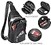 BULLCAPTAIN Leather Sling Chest Bag for Men Outdoor Hiking Travel Crossbody Bag Backpack with USB Charging Port (Black)