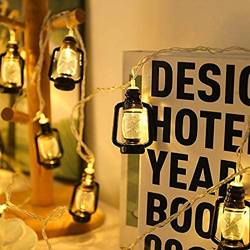 Image of Xenith 14 LED Black Lantern Shape Decorative LED Fairy String Starry Lights for Home Kitchen Festival Diwali Christmas Bedroom Indoor Outdoor Plug-in (Warm White, 3.5 Meter)
