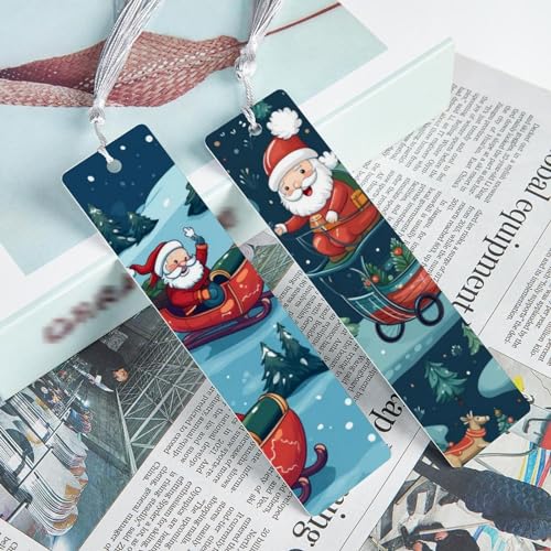 Marque-page Noël traîneau x6 pour vos lectures de fêtes et romans d'hiver