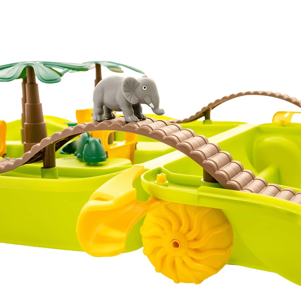 Wasserspiel-Koffer Jungle aus robustem Polypropylen 51x21,5x66,5 cm mit Wasserpumpe, Sandtisch und Spielzubehör für Kinder Garten Terrasse Sommer Outdoor Aktivität