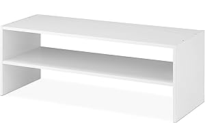 Whitmor Stackable 2 Tier White Shelf Organizer