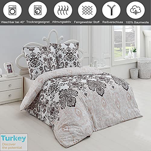 Buymax Bettwäsche 135x200 cm – Bettwäsche Set 2-teilig 135 x 200 cm, Renforcé 100% Baumwolle, Bettbezug mit 1 Kissenbezug 80x80 cm… – Ansicht 2