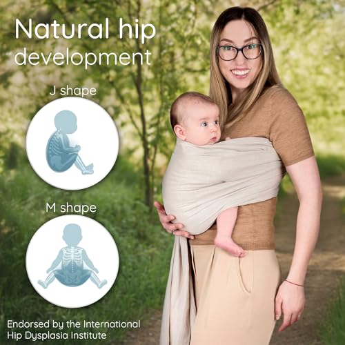 ring sling baby carrier - usa lab tested 100 natural cotton muslin breathable amp ergonomic ring sling beige