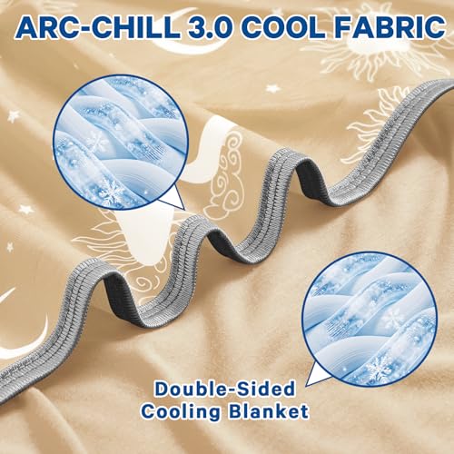 Image of inhand Cooling Blanket King Size (90 inchx108 inch) - Double Sided Cooling Blankets for Hot Sleepers, Lightweight Summer Blanket for Sofa Bed Couch, Travel, Room Decor House Warming Gifts Light Khaki Beige