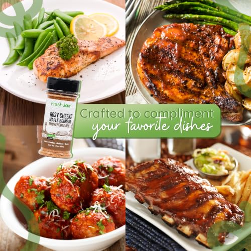 FreshJax Fiery Sweet Umami Seasoning Trio: Shichimi Togarashi Japanese Seven Spice, Ghost Pepper Himalayan Pink Salt, and Rosy Cheeks Maple Bourbon BBQ Pack image 5