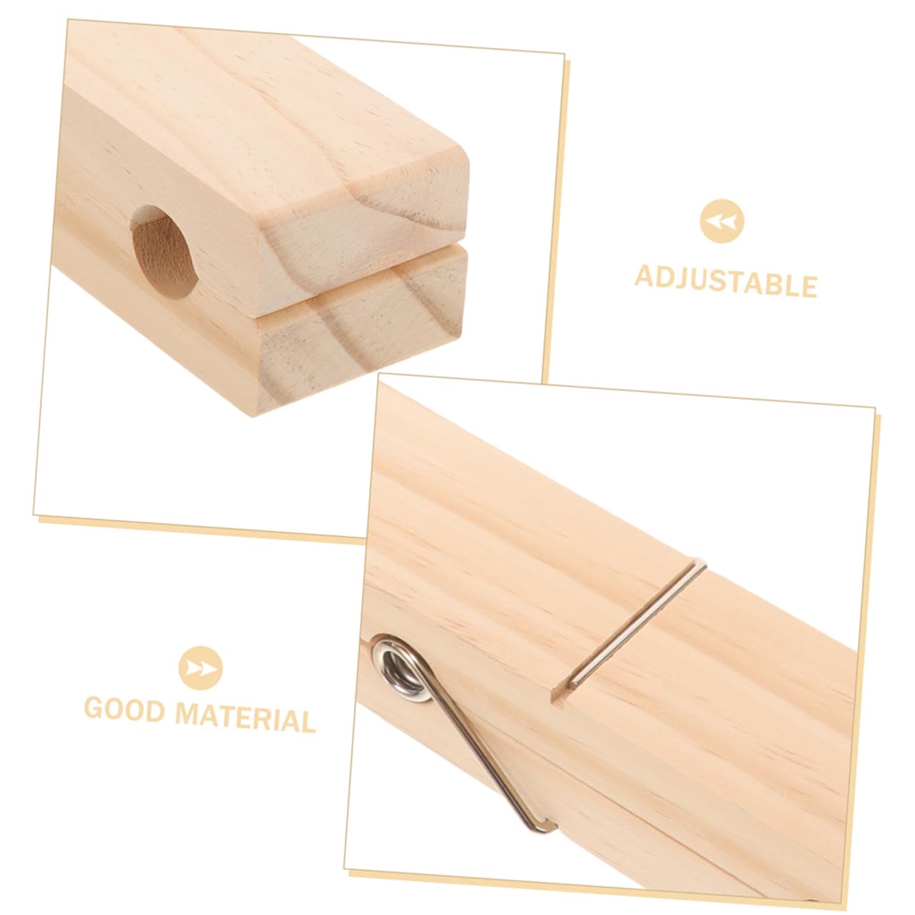 Jumbo Wäscheklammern für Badezimmer und Outdoor Bereiche Einfache Handhabung 2 Stück Grobe Wäscheklammern in Beige Rustikaler Stil 30x4x5cm