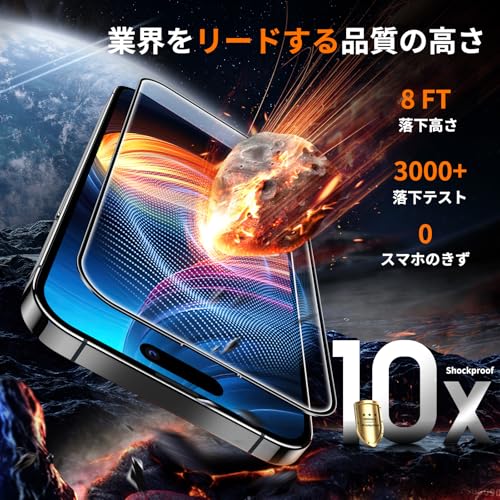 TOCOL iPhone 15 ガラスフィルム 硬度9H 高透過率 自動吸着 貼り付け簡単 耐衝撃性 強化ガラス 保護 指紋防止 気泡ゼロ アイフォン 6.1インチ