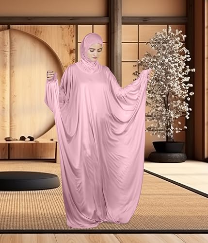 Image of Mehar Namazi Muslim Prayer Dress for Women |Modest Islamic Namaz Dress with Hijab | Soft Strechable Fabric Zunaira Farasha Namaz Outfit
