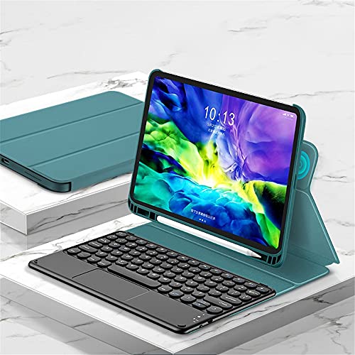磁気吸着 iPad Pro11インチキーボードケース タッチパッド搭載 ペン充電に対応 丸型キー アイパッド プロ11 ケースキーボード 取り外し可能 3 in 1ケース 縦置き 横置き 3つ折り式 Bluetoothキーボード Apple pencil