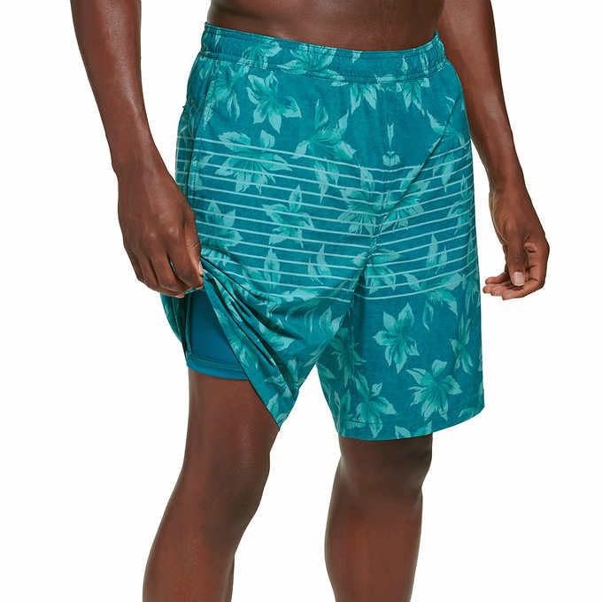 Kirkland Signature Men's Swim Shorts with Comfort Waistband and Liner | Green, Large3